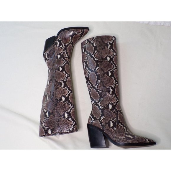VINCE CAMUTO Gravana Knee High Western Boot Brown Snake 6 NEW $229 - Picture 4 of 10